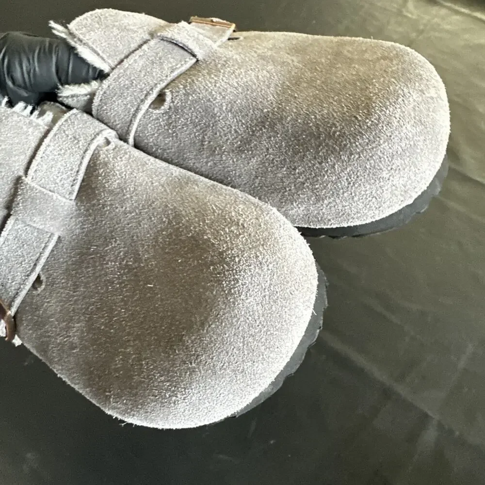 Birkenstock Boston Lined Gray Suede Casual Comfort Clogs EU 40 US M 7 W 9 BP - Picture 6 of 12